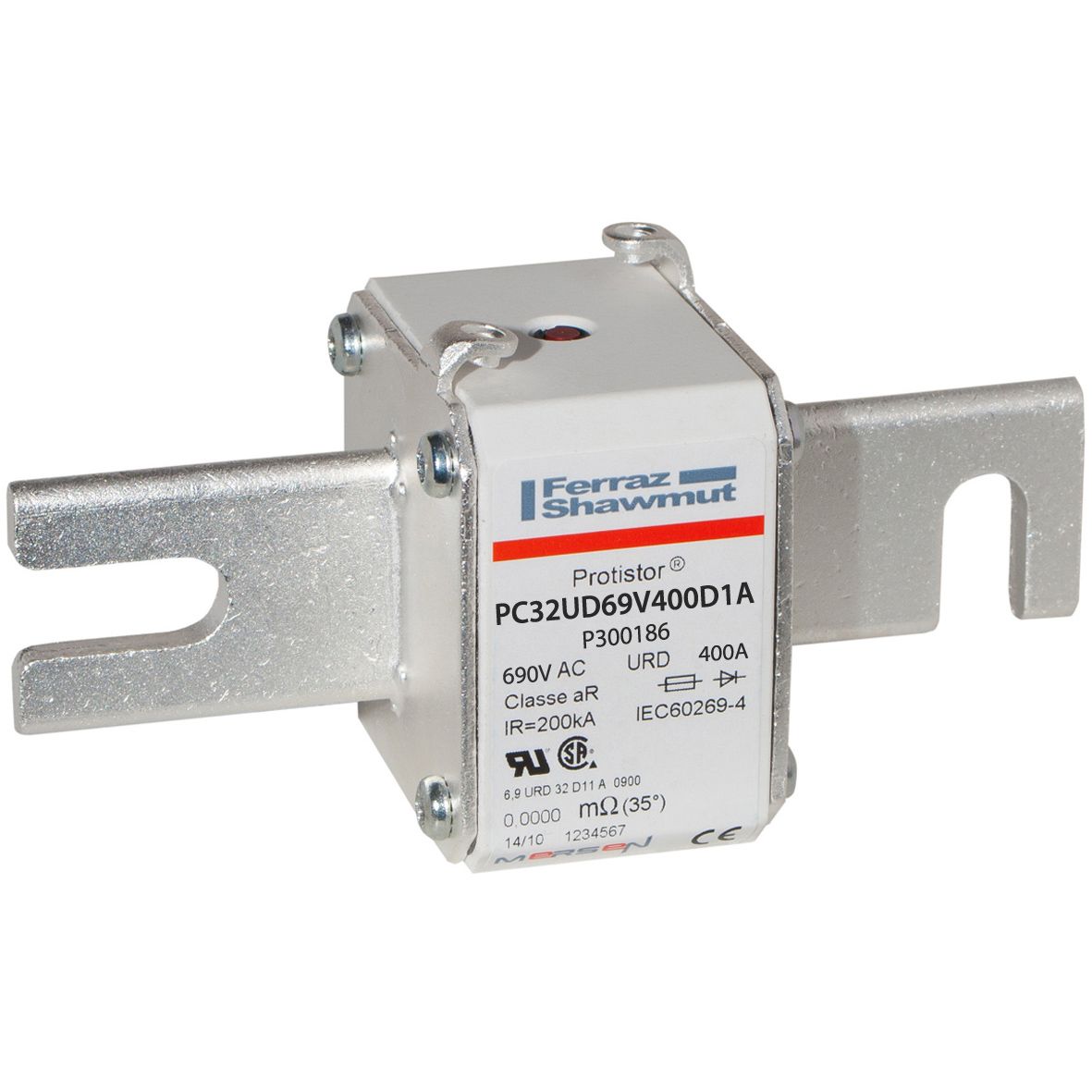 P300186 - PROTISTOR® SB aR, german slotted blade, DIN110, D11A, sz.32, 690VAC IEC, 400A